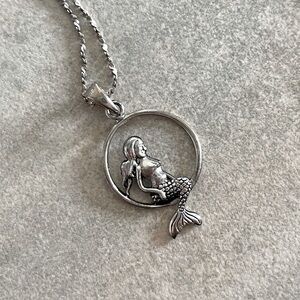 .925 sterling silver mermaid pendant with sterling Italian 18” chain necklace